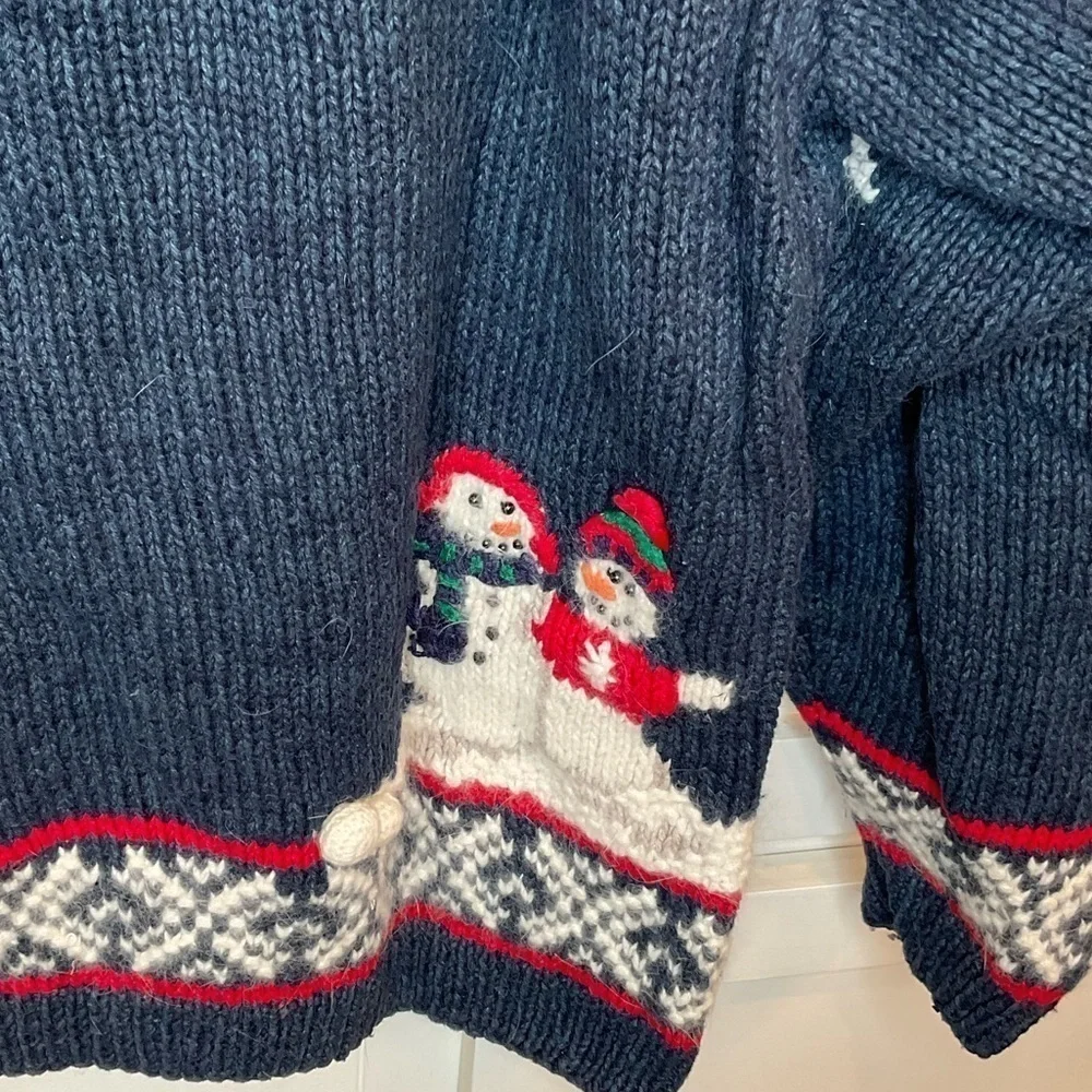 Croft & Barrow hand knitted zip up holiday sweater - Picture 7 of 9